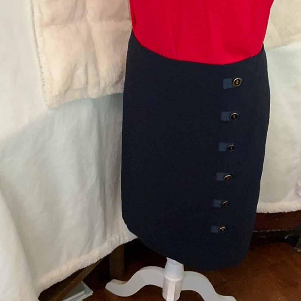 J. McLaughlin Navy Button-Accent Pencil Skirt - image 4